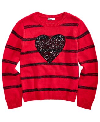 Epic Threads Big Girls Sequin Heart Sweater Created for Macy s Macy s