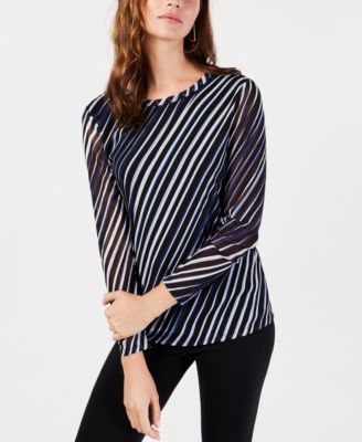 Alfani - Printed Mesh Top