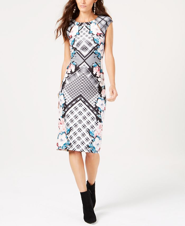 Thalia Sodi Printed Midi Sheath Dress, Created for Macy's - Macy's