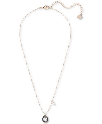 Swarovski Rose Gold Tone Crystal Penguin Pendant Necklace 14 4 5