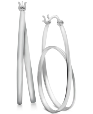 image of Essentials Oval Loop Medium Hoop in Fine Silver Plate Earrings