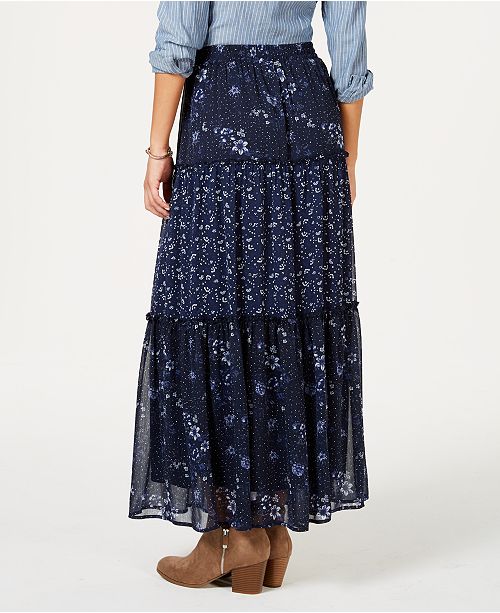 Style & Co Tiered Printed Maxi Skirt, Created for Macy's - Skirts ...