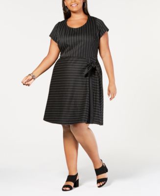 Love Squared Trendy Plus Striped Side Tie Dress 2X main image 0