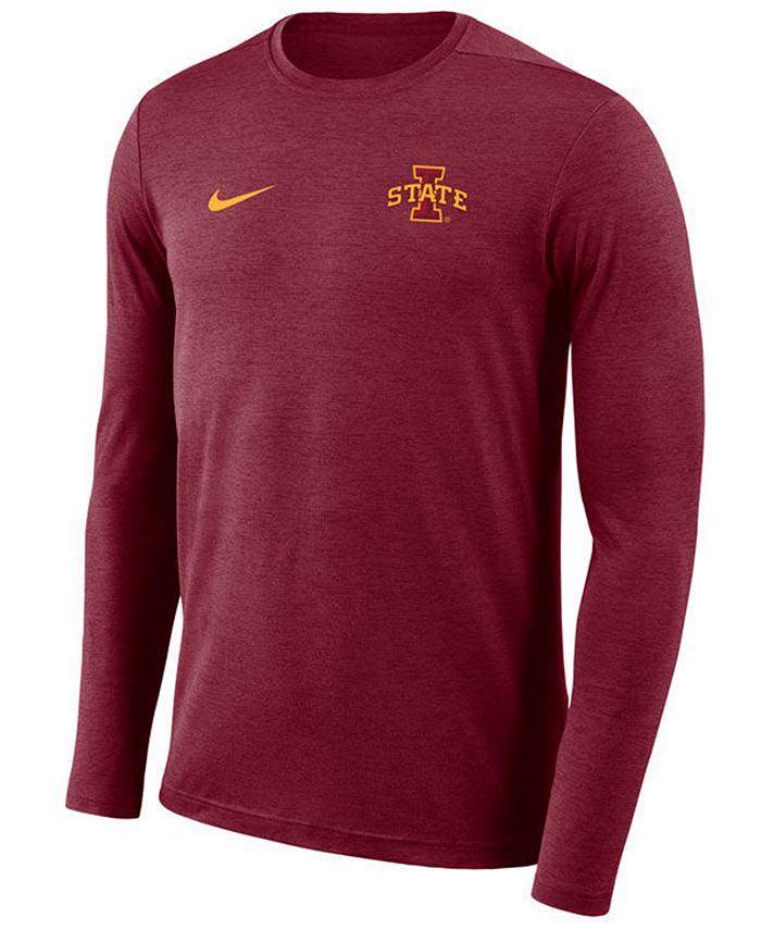 Nike Men's Iowa State Cyclones Long Sleeve Dri-FIT Coaches T-Shirt - Macy's