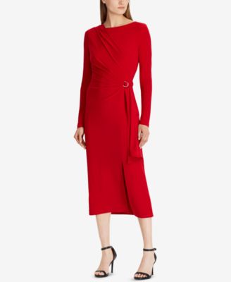 ralph lauren red wrap dress