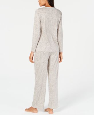 Charter Club Cotton Long Sleeve Button Front Pajama Set, Created for Macy's