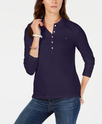 Five-Button Long-Sleeve Polo Shirt 
