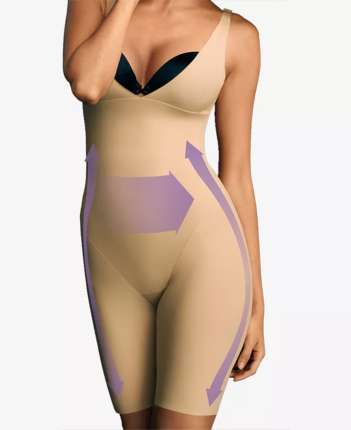 Women's  Firm Tummy-Control Instant Slimmer Long Leg Open Bust Body Shaper 2556 - thumbnail 4