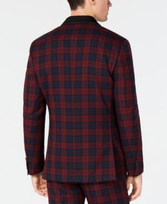INC International Concepts INC Men's Slim-Fit Tartan Blazer, Created for Macy's 