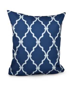 E By Design 16 Inch Navy Blue Decorative Trellis Print Throw Pillow