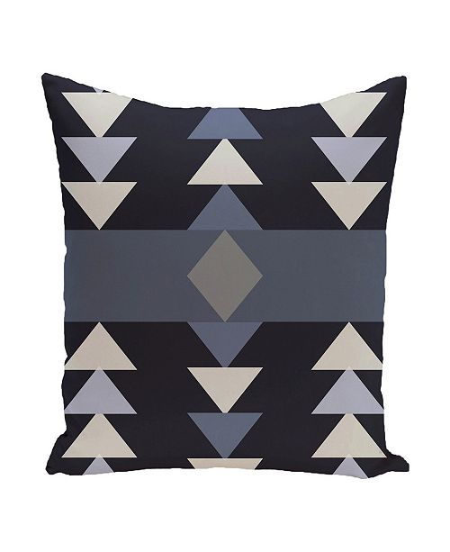 E By Design 16 Inch Navy Blue And Light Gray Decorative Geometric