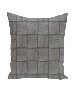 E By Design 16 Inch Gray Decorative Squares Throw Pillow