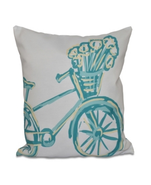 E By Design 16 Inch Aqua Decorative Geometric Throw Pillow In Green