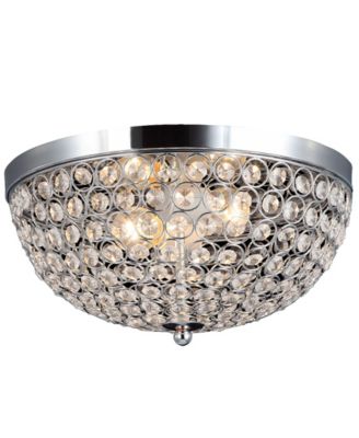 All The Rages Elegant Designs 2 Light Elipse Crystal Flush Mount Ceiling Light