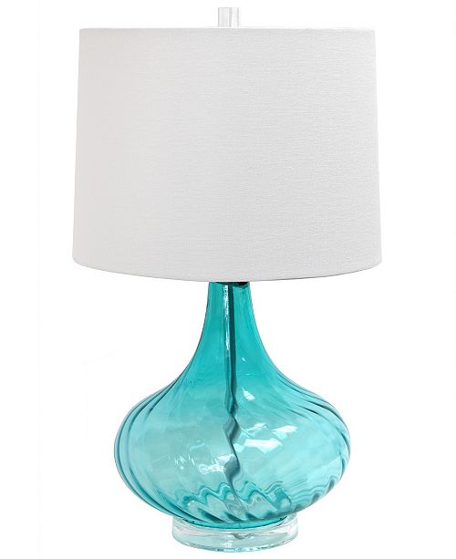 All The Rages Elegant Designs Glass Table Lamp With Fabric Shade