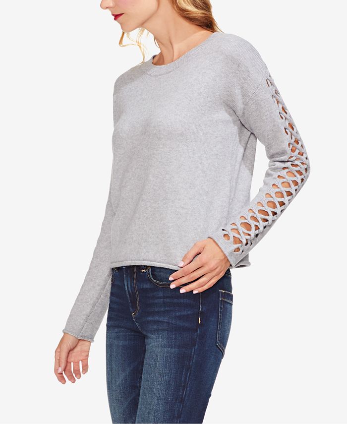 Vince Camuto Lattice Sleeve Sweater Macy s