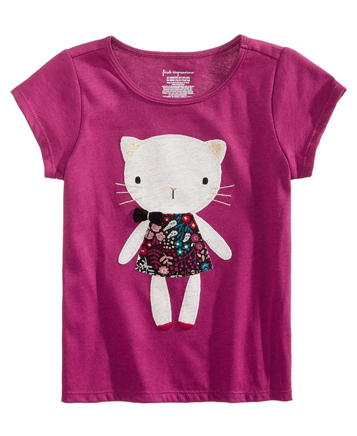 First Impressions Toddler Girls Cat-Print Cotton T-Shirt, Created for ...