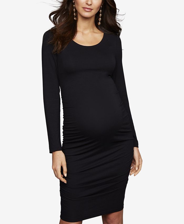 A Pea in the Pod Luxe Side Ruched Long Sleeve Maternity Dress & Reviews ...