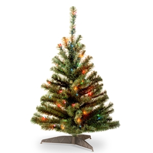 National Tree 3' Kincaid Spruce Tree with 100 Multicolor Lights