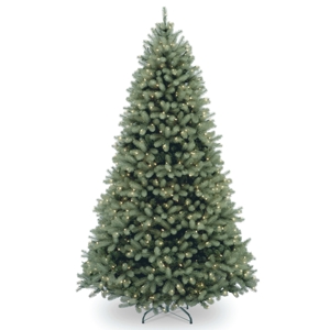 National Tree 6 5' Feel Real Downswept Douglas Blue Fir Hinged Tree with 650 Clear Lights