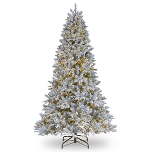 National Tree 7 5' Feel Real Iceland Fir Hinged Tree with 750 Dual Color Led Lights