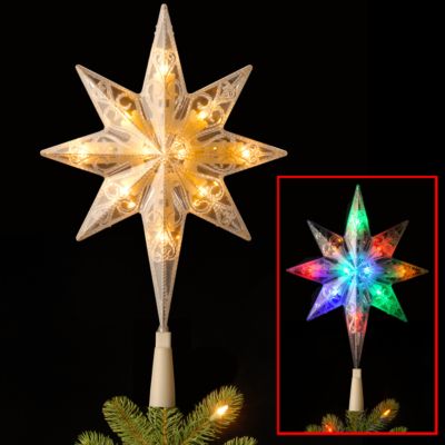 National Tree Company - National Tree 11" Tree Top Star with Battery Operated Dual Color&reg; LED Lights