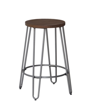 Acessentials Quinn Round Counter Stool In Grey