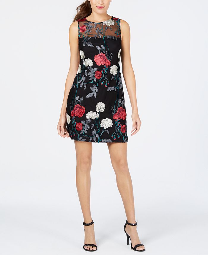 Vince camuto embroidered outlet mesh sheath dress