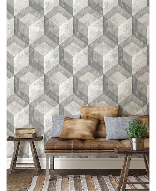Brewster Home Fashions Bauhaus Weathered Wood Peel And Stick