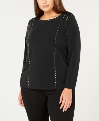 Calvin Klein - Plus Size Studded Top