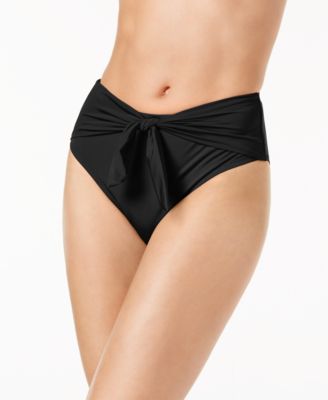 tie front high waisted bikini bottom