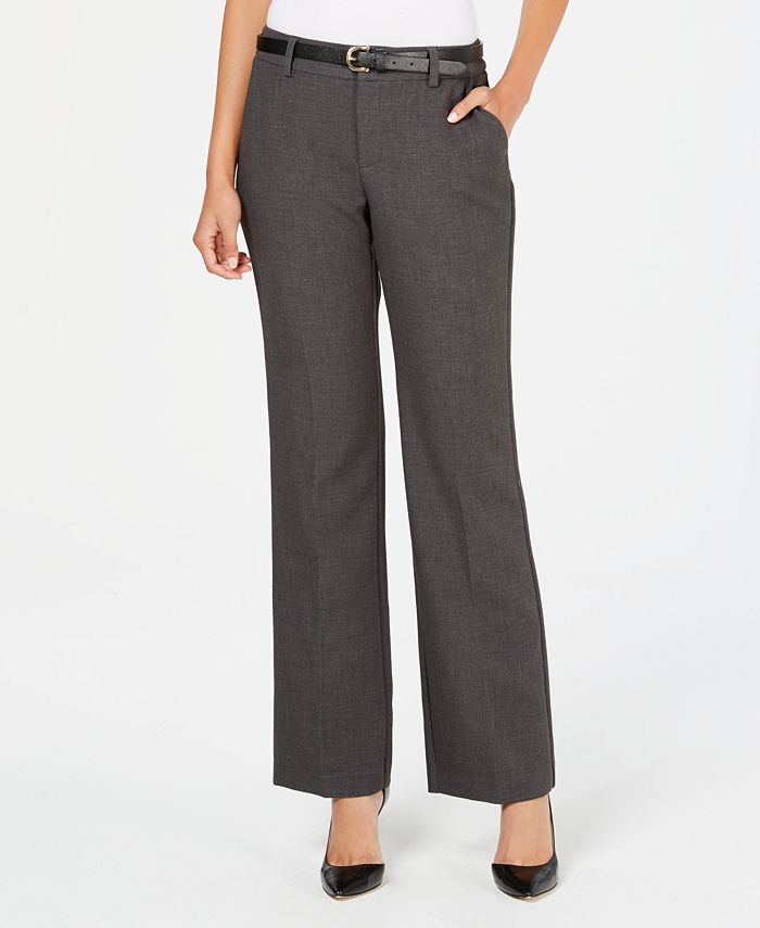Charter Club Belted Tummy-Control Trousers, Created for Macy's - Macy's