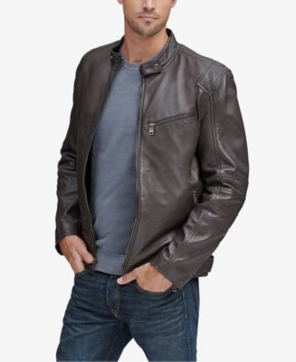 Andrew Marc Men's Weston Full-Zip Leather Moto Jacket, Created for Macy ...