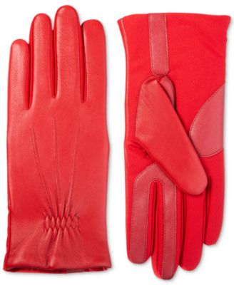 Isotoner Signature - Women's Stretch & Leather Touchscreen Gloves