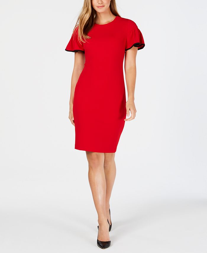 Calvin Klein FlutterSleeve Sheath Dress Macy's