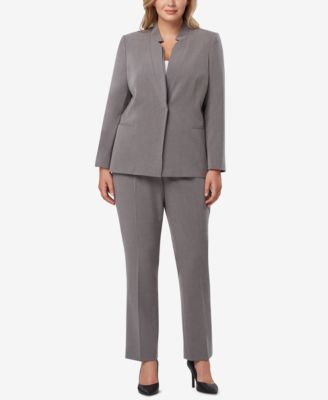Tahari ASL - Plus Size Star-Neck Pantsuit