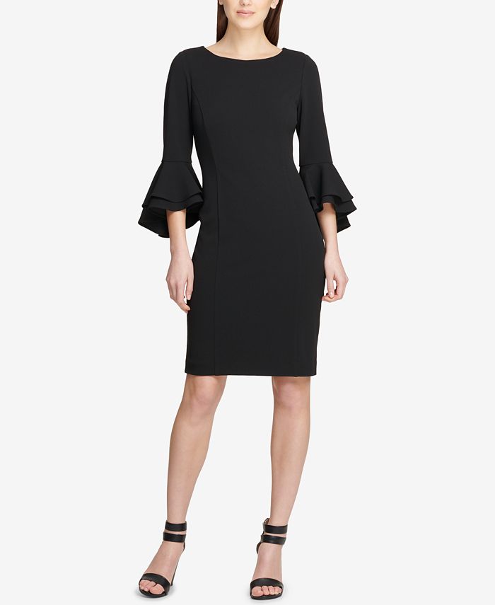 DKNY Flounce-Sleeve Sheath Dress, Created for Macy's - Macy's