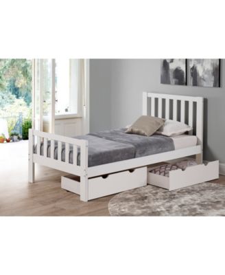 Bolton Furniture - Aurora Twin Bed with Storage Drawers, White