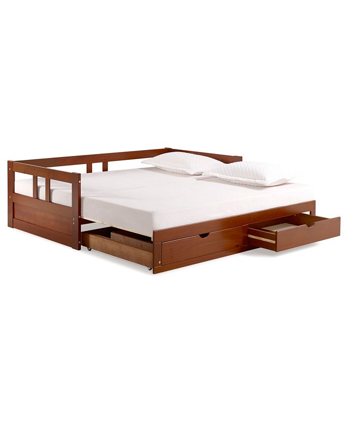 Alaterre Furniture Melody Twin to King Trundle Daybed with Storage