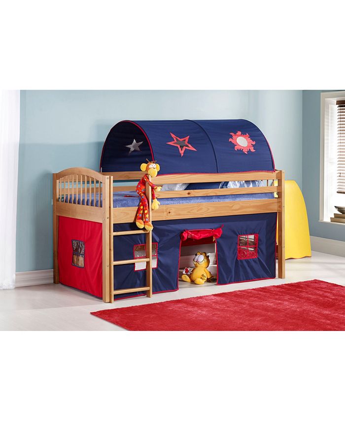 Alaterre Furniture Addison Cinnamon Finish Junior Loft Bed,Tent and a