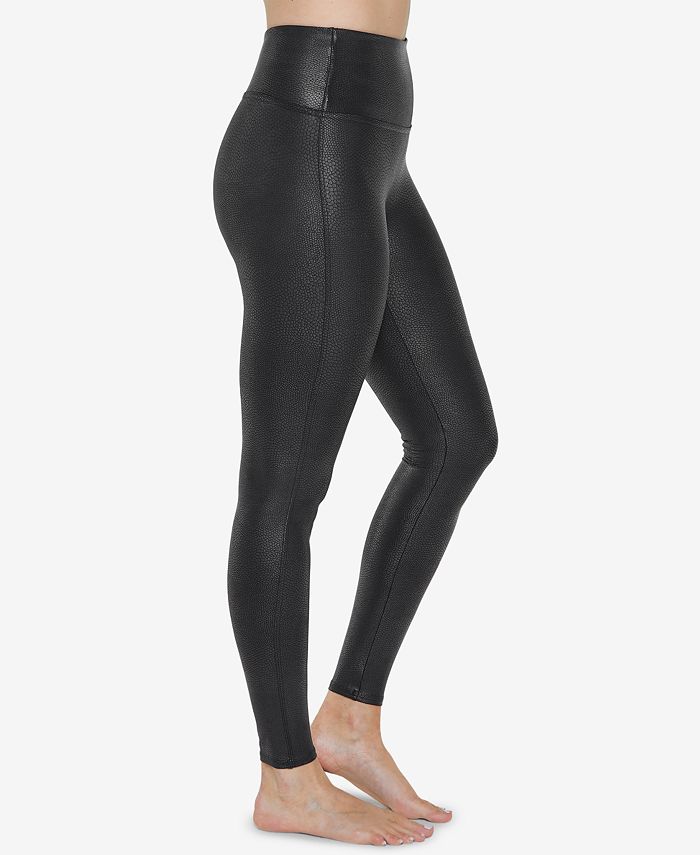 SPANX Pebbled Faux-Leather Leggings - Macy's