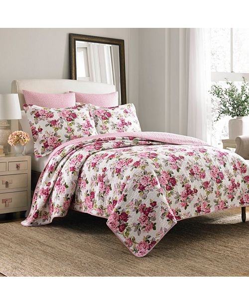 Laura Ashley Twin Lidia Pink Quilt Set & Reviews - Quilts & Bedspreads ...