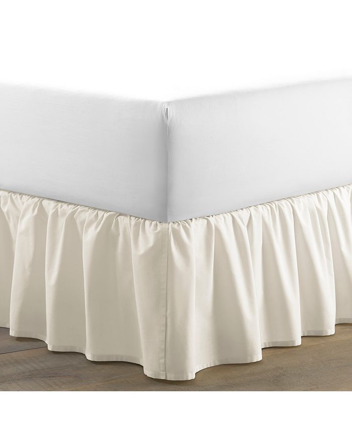 Laura Ashley Queen Solid Ruffle Ivory, Ivory Bed Skirt Queen