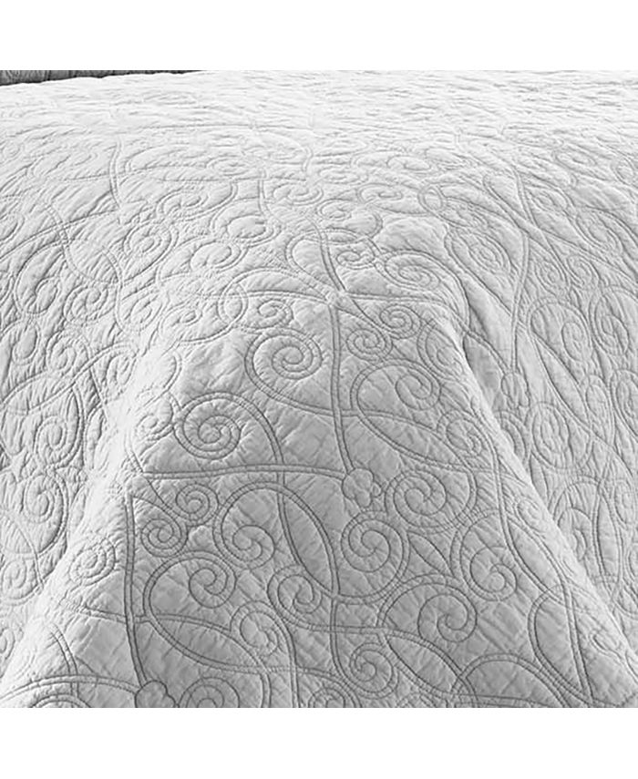 Laura Ashley Twin Felicity Grey Quilt Set Macy's