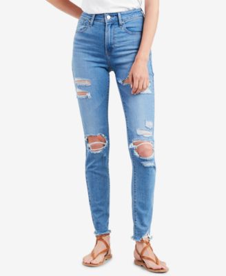 levi's ripped skinny jeans womens