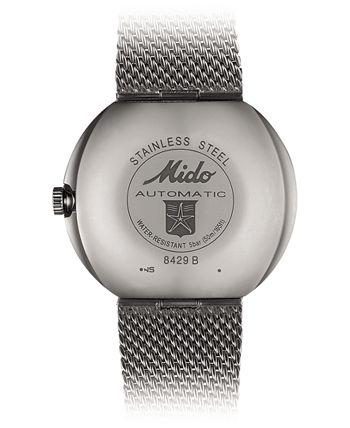 Mido - Men's Swiss Automatic Commander Shade Stainless Steel Mesh Bracelet Watch 37mm