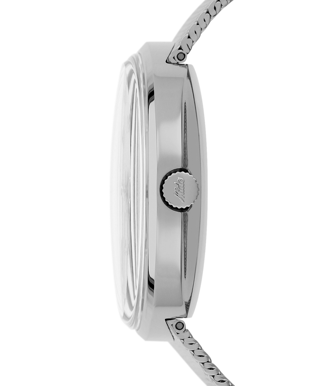 Shop Mido Men's Swiss Automatic Commander Stainless Steel Mesh Bracelet Watch 37mm