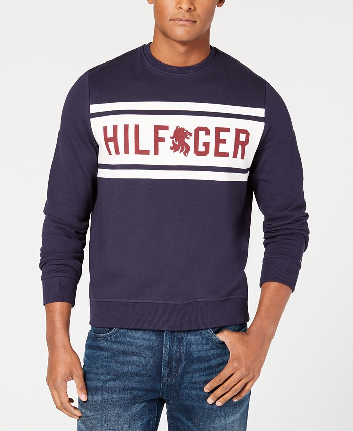 Tommy Hilfiger Men's Griff Logo Sweater, Created for Macy's & Reviews ...