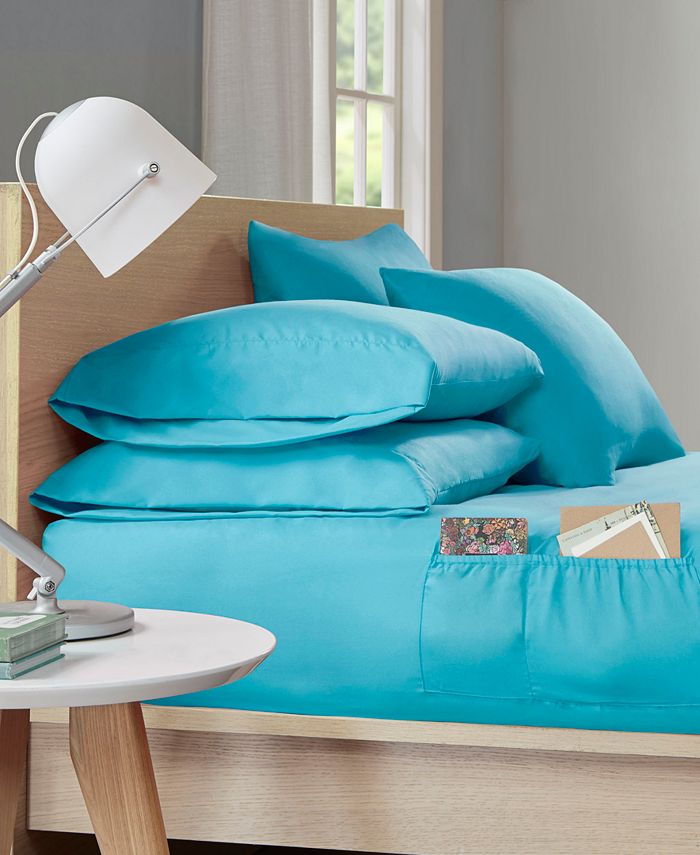 Intelligent Design Microfiber 4PC Twin Sheet Set with Side Storage