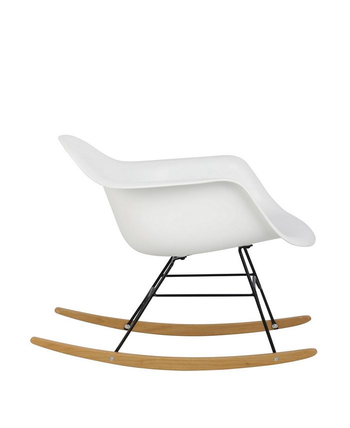 Hodedah Arm Rocking Bucket Seat Rocking Chair in White Macy's